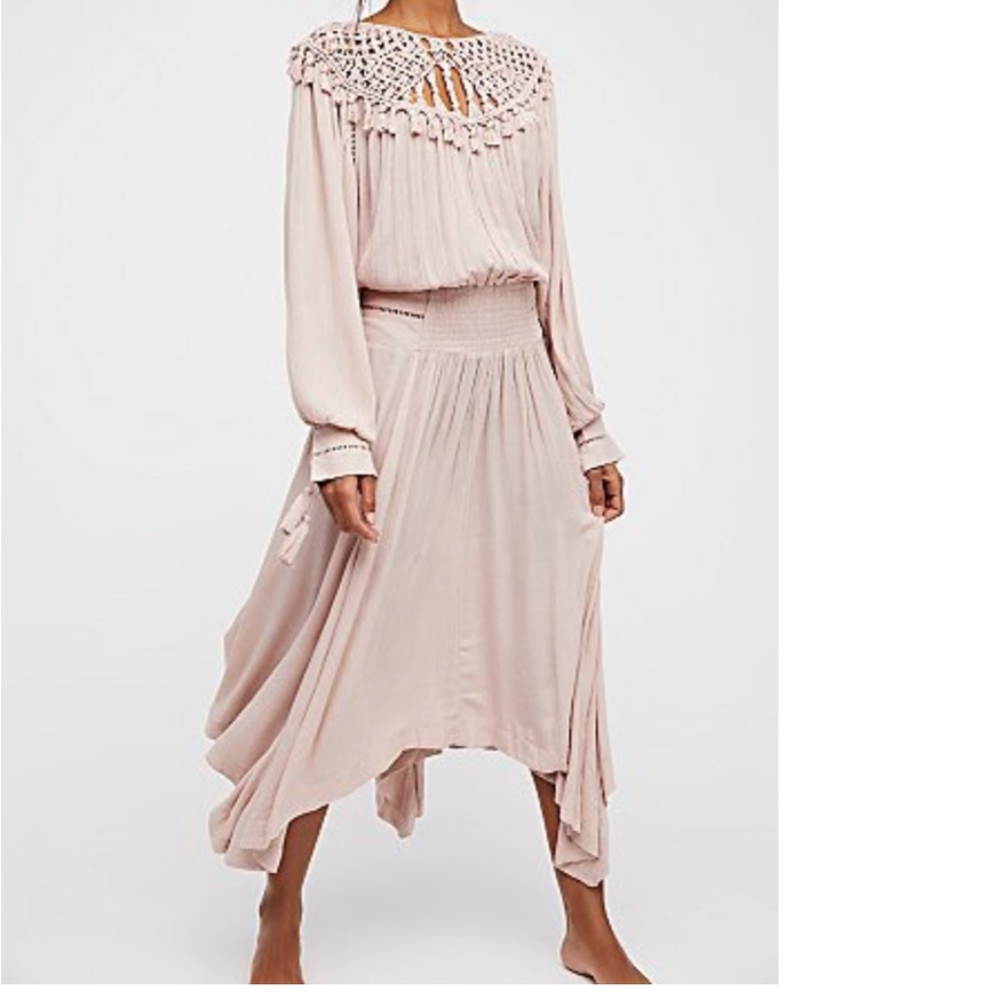 Free People Camille Maxi Bohemian Fringe Dress